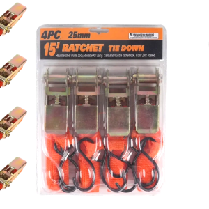 Soft Surface Anchoring Kit - Economy Ratchet Straps & Corkscrew Pegs x 8