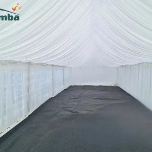 6x12m Marquee Lining – White Pleated Wedding & Event Tent Ceiling and Wall Drape